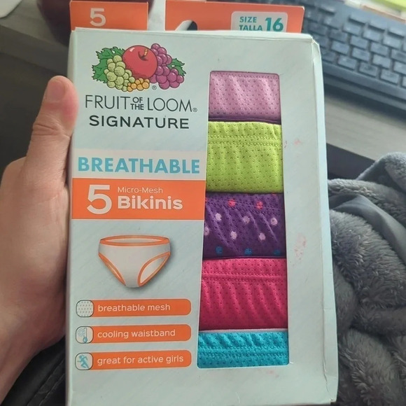 Fruit of the Loom signature 5 micro mesh girls bikinis - Picture 3 of 9